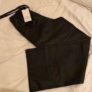 NEW!!!ZARA FAUX LEATHER STRAIGHT PANTS